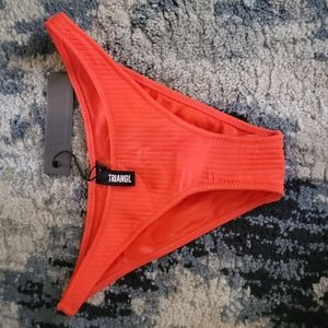 Red Rib Cheeky coverage Bathing suit bottom